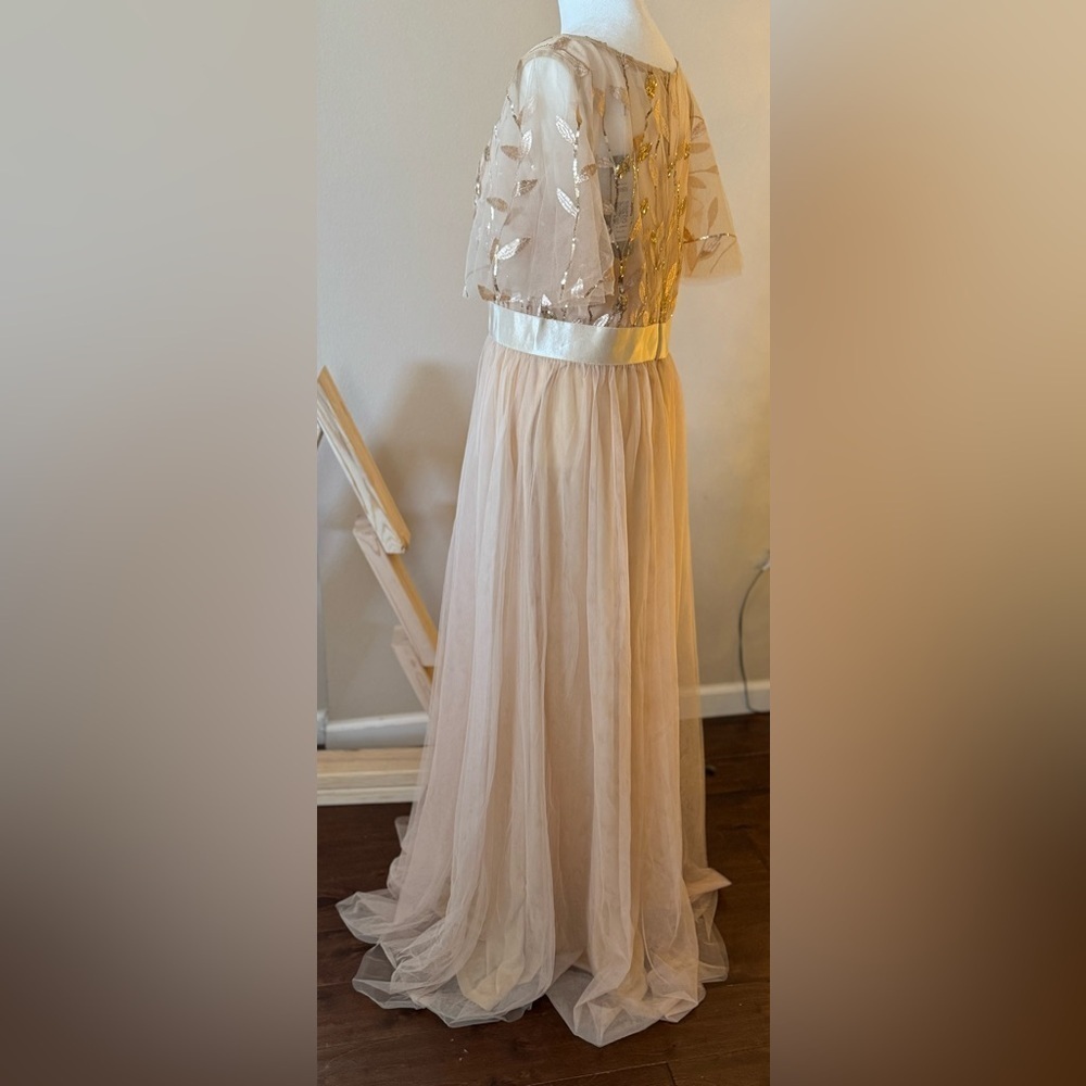 Ever Pretty Cream Dress with Gold Sequins, 16 - Picture 7 of 16
